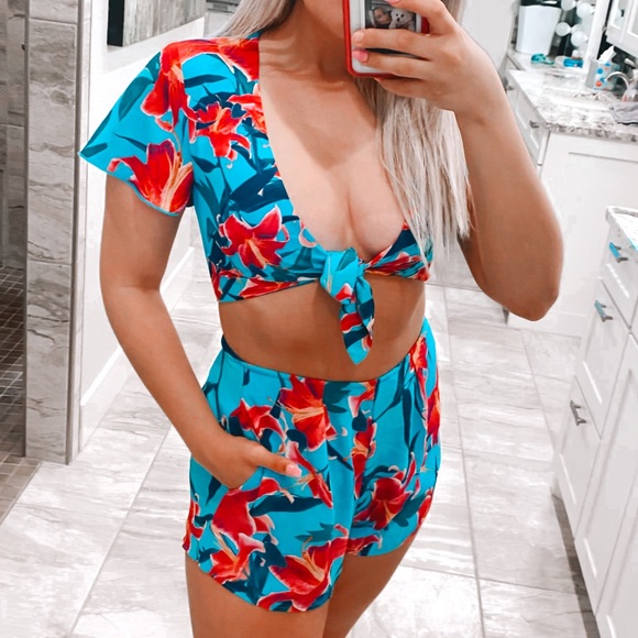 Show Me Your MuMu Tops - show me your mumu front tie two piece set